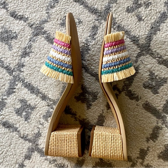 JCREW rainbow raffia woven mule sandals - Picture 2 of 7